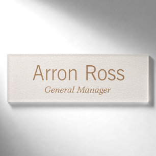 Pink Leder Mitarbeiter Magnetname Markierung Namenschild