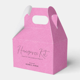 Pink Leinen Einfaches Script Hangover Erholung Kit Geschenkschachtel