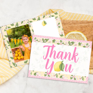 Pink Lemon Danke, dass du Karte mit Citrus Border