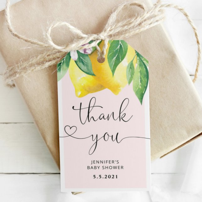 Pink Lemon Danke, Tag Geschenkanhänger (Von Creator hochgeladen)