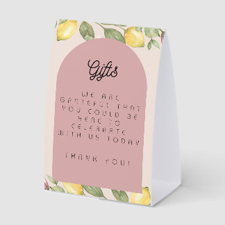Pink Lemon Geschenktisch-Schild Tischaufsteller
