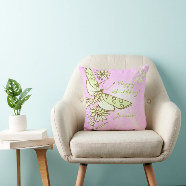 Pink Lemon Limon Butterfly Kissen (Stuhl )