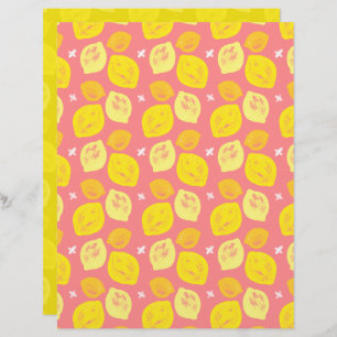 Pink Lemon Scrapbook Paper