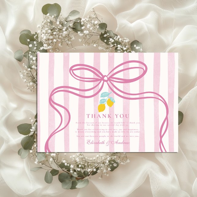 Pink Lemon Vielen Dank für Ihre Hochzeit Dankeskarte (Von Creator hochgeladen)