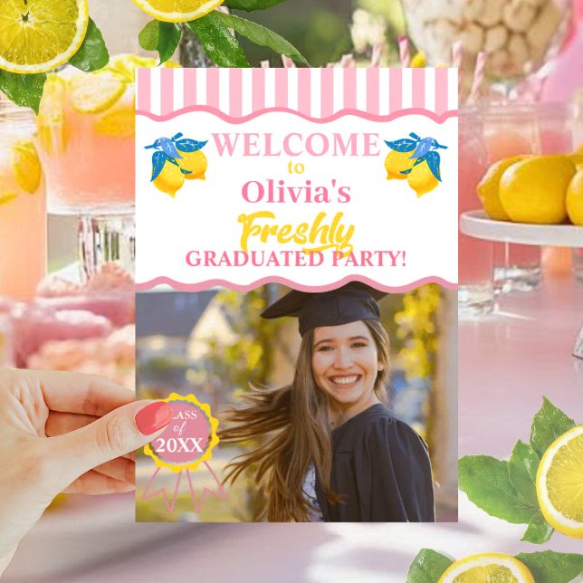 Pink Lemonade Absolventenfoto & QR-Code Einladung (Von Creator hochgeladen)