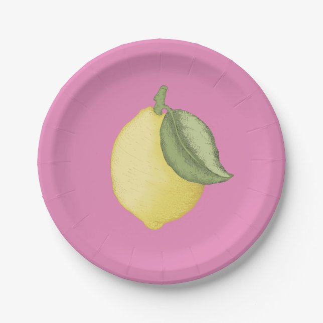 Pink Lemonade Birthday Party Teller (Vorderseite)