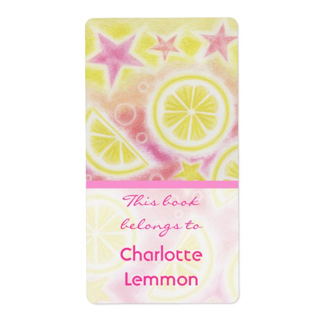 Pink Lemonade Buchzeichen Etikett große Streifen (Vorne)