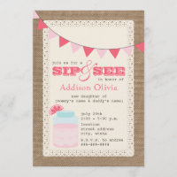 Pink Lemonade Burlap Sip & See Baby Girl