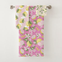 Pink Lemonade Citrus Bloral Badetuch Set