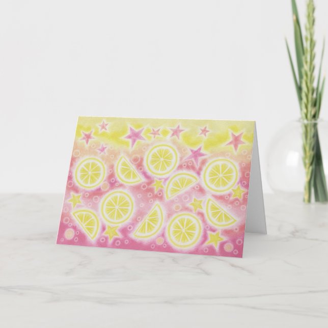 Pink Lemonade 'Danke' Grüße Karte (Vorderseite)