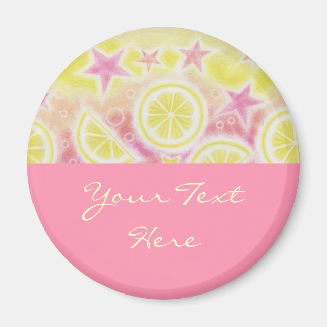 Pink Lemonade 'Dein Text' Kühlschrankmagnet pink (Vorne)
