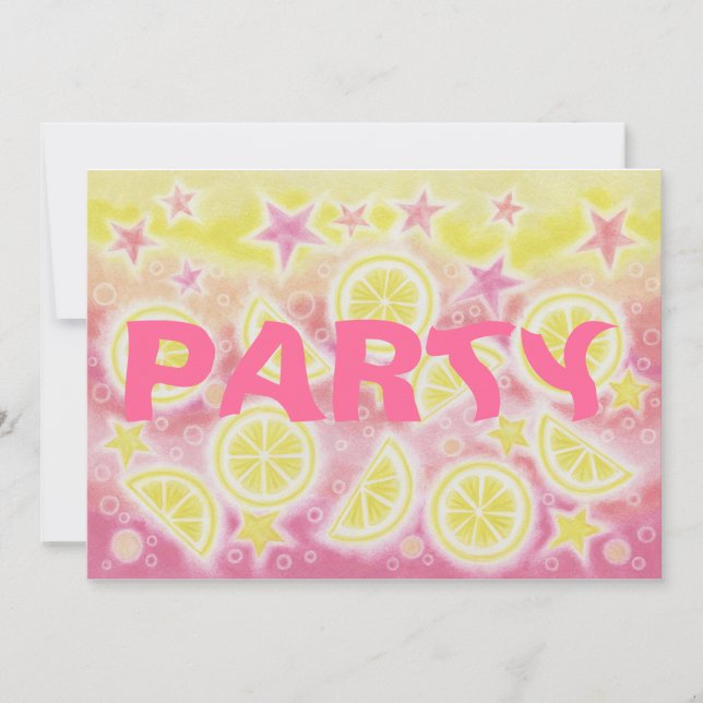 Pink Lemonade Geburtstagsparty Einladung Rechteck (Vorderseite)