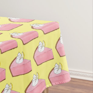 Pink Lemonade Icebox Lemon Pie Slice Picnic Food Tischdecke