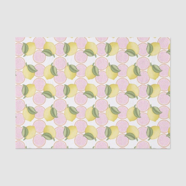 Pink Lemonade Lemon Birthday Party Tissue Paper Seidenpapier (Vorderseite)