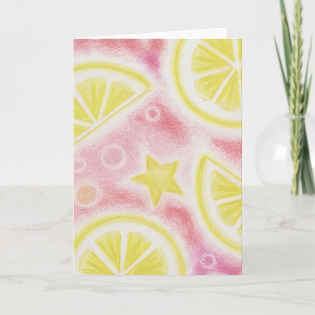 Pink Lemonade 'lemons' Grüße Karte (Vorderseite)