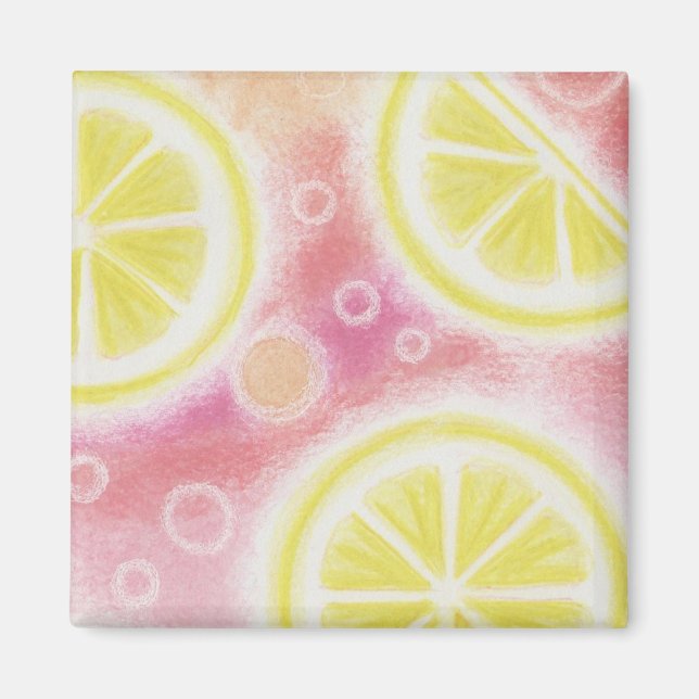 Pink Lemonade 'lemons' Kühlschrankmagnet Platz (Vorne)