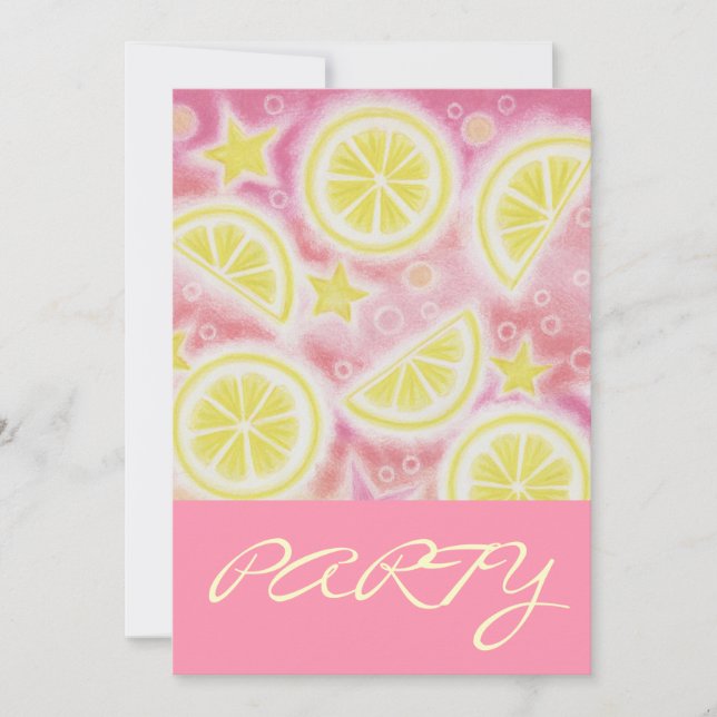 Pink Lemonade "PARTY" Einladung pink (Vorderseite)