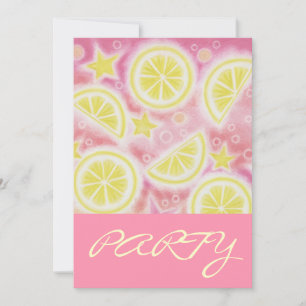 Pink Lemonade "PARTY" Einladung pink
