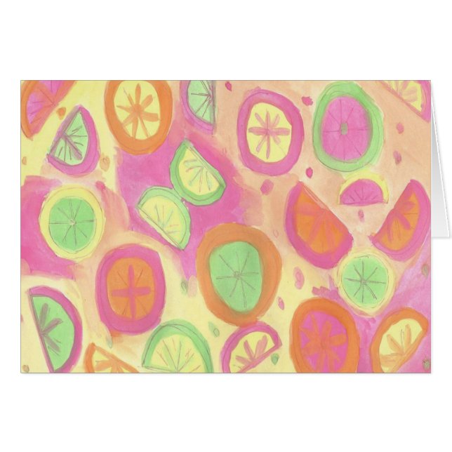 Pink Lemonade Pattern Greeting Card (Vorderseite (Horizontal))