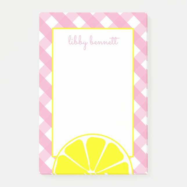 Pink Lemonade Personalisiert Post-it Notepad Post-it Klebezettel (Vorderseite)