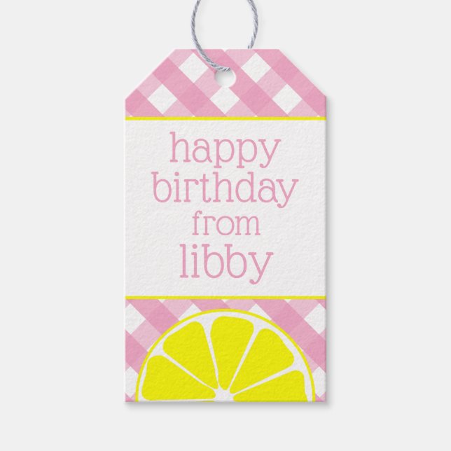 Pink Lemonade Personalisierte Geschenketiketten Geschenkanhänger (Vorderseite)