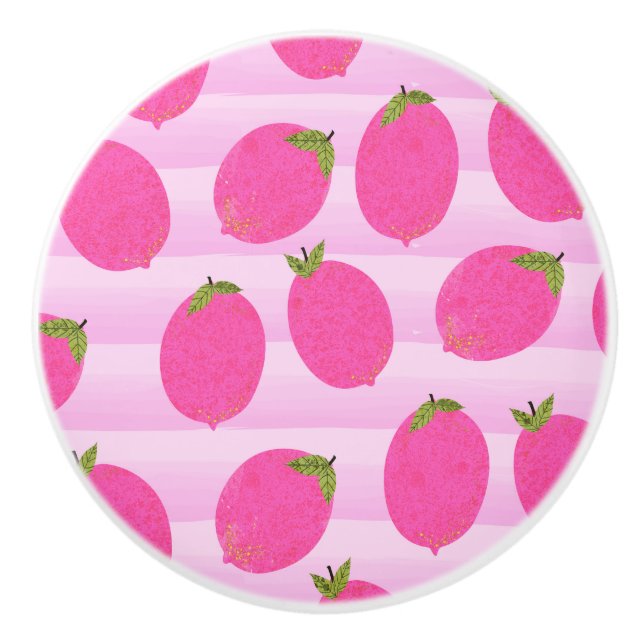 Pink Lemons Lemonade Sommer Frucht Spaß hell Keramikknauf (Vorderseite)
