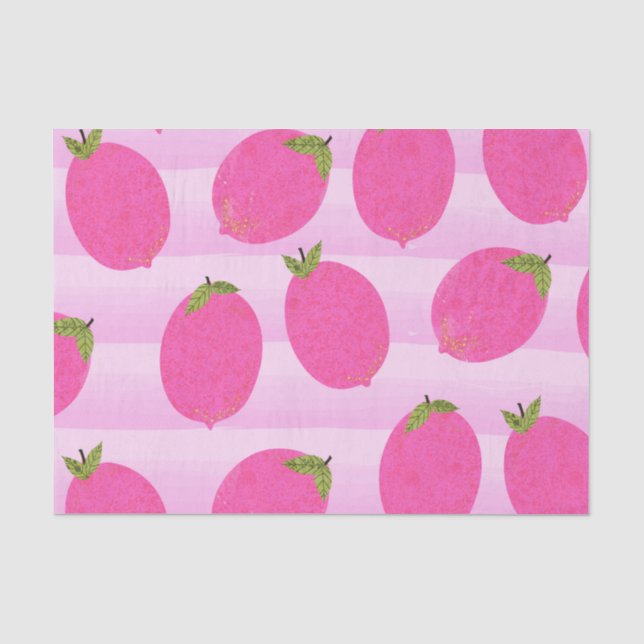 Pink Lemons Lemonade Summer Frucht Party Seidenpapier (Vorderseite)