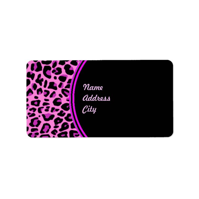 Pink Leopard-Adressenaufkleber Adressaufkleber (Vorne)