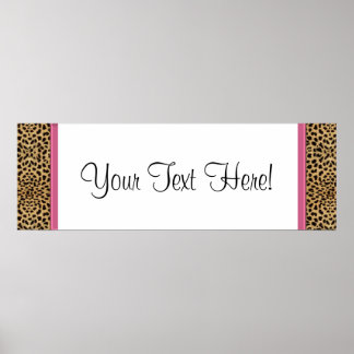 Pink Leopard Baby Duschbanner Poster