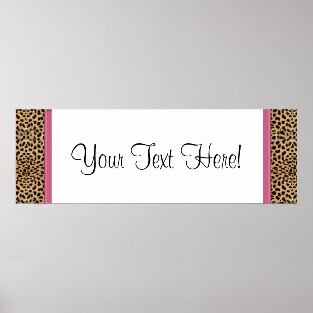 Pink Leopard Baby Duschbanner Poster (Vorne)