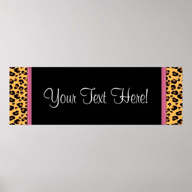 Pink Leopard Baby Duschbanner Poster (Vorne)