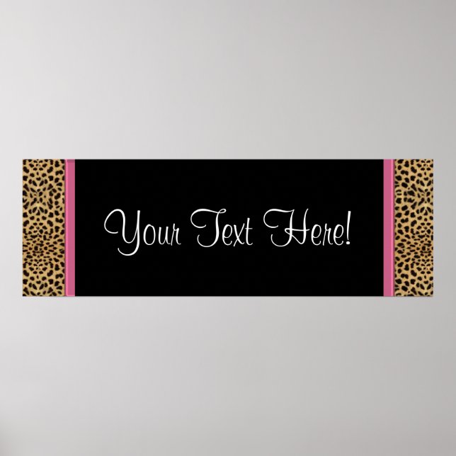 Pink Leopard Baby Duschbanner Poster (Vorne)