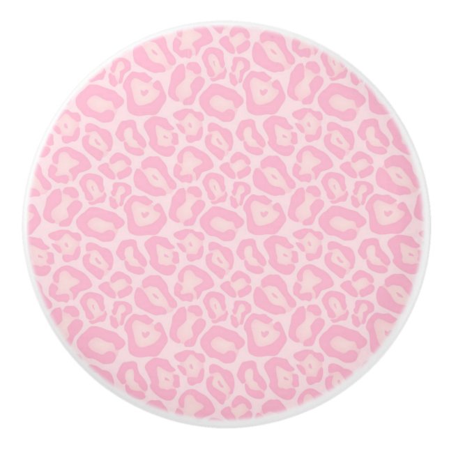Pink Leopard Cheetah Animal Print Safari Keramikknauf (Vorderseite)
