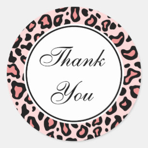 Pink Leopard Danke Stickers