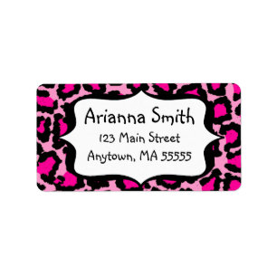 Pink-Leopard-Druck-Adressen-Etiketten Adressaufkleber