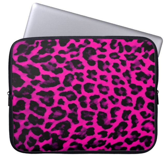 Pink-Leopard-Druck-Laptop-Hülse Laptopschutzhülle (Vorderseite)