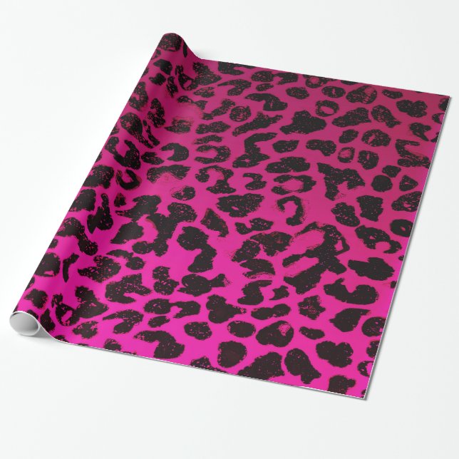 Pink-Leopard-Druck-Packpapier Geschenkpapier (Ungerollt)