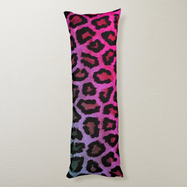 Pink Leopard Druckkissen Kissen (Rückseite (Vertikal))