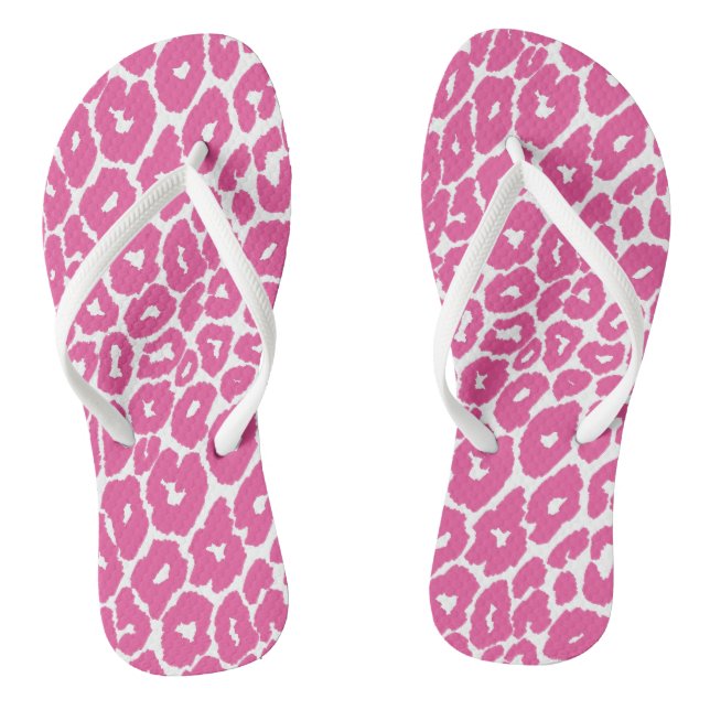 Pink Leopard Druckknopf Flip Flops (Fußbett)