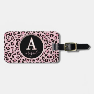 Pink Leopard Druckschreiben A Gepäckanhänger