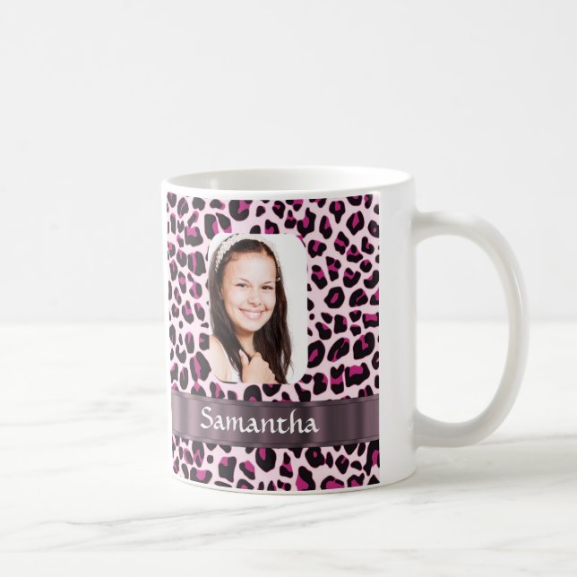 Pink Leopard-Druckvorlage Kaffeetasse (Rechts)