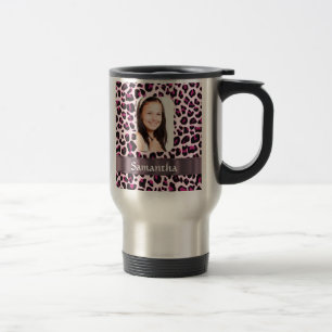 Pink Leopard-Druckvorlage Reisebecher