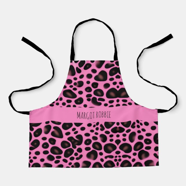 Pink Leopard Formen Geometrisches Muster Schürze (Vorderseite)