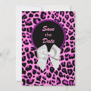 Pink Leopard Hochzeit Speichern Sie das Datum der  Save The Date