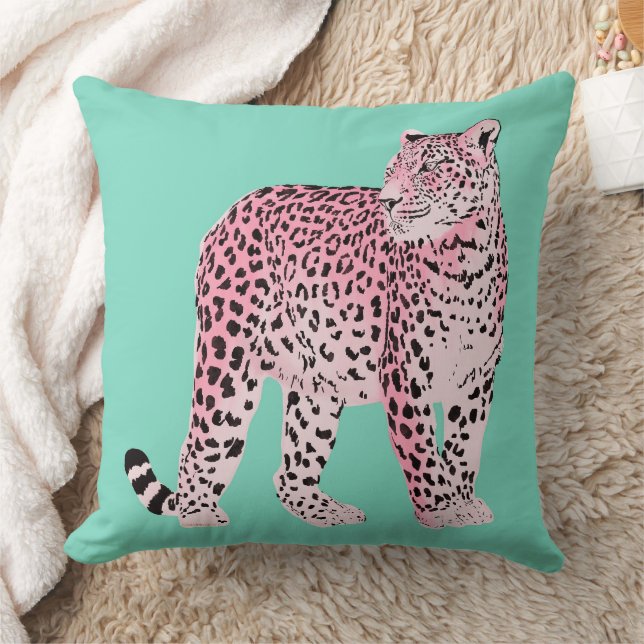 Pink Leopard Kissen (Decke)