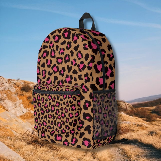 Pink Leopard Muster Bedruckter Rucksack (Von Creator hochgeladen)