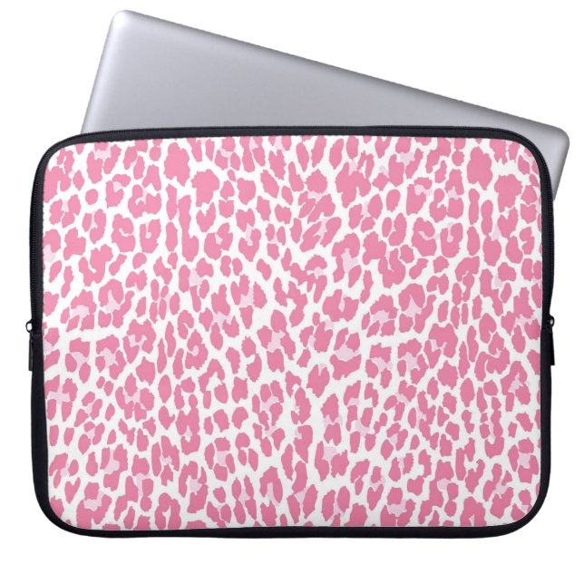Pink Leopard Muster Laptopschutzhülle (Vorderseite)