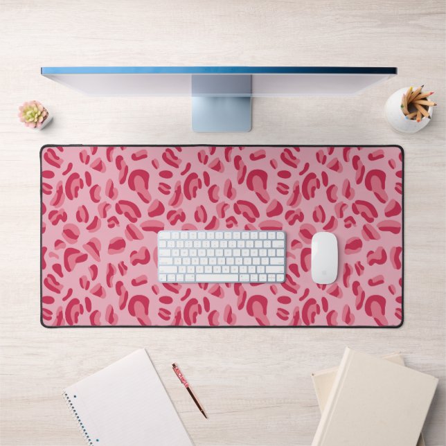 Pink Leopard Muster Schreibtischunterlage (Büro 1)