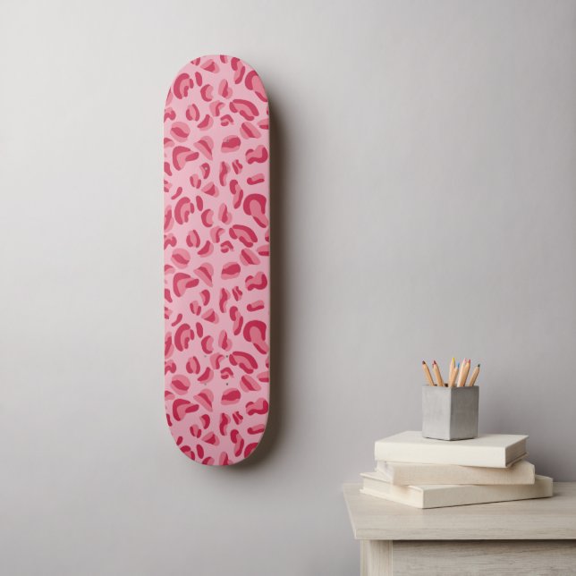 Pink Leopard Muster Skateboard (Wandkunst)