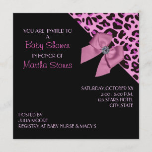 Pink Leopard Print Baby Dusche Einladung